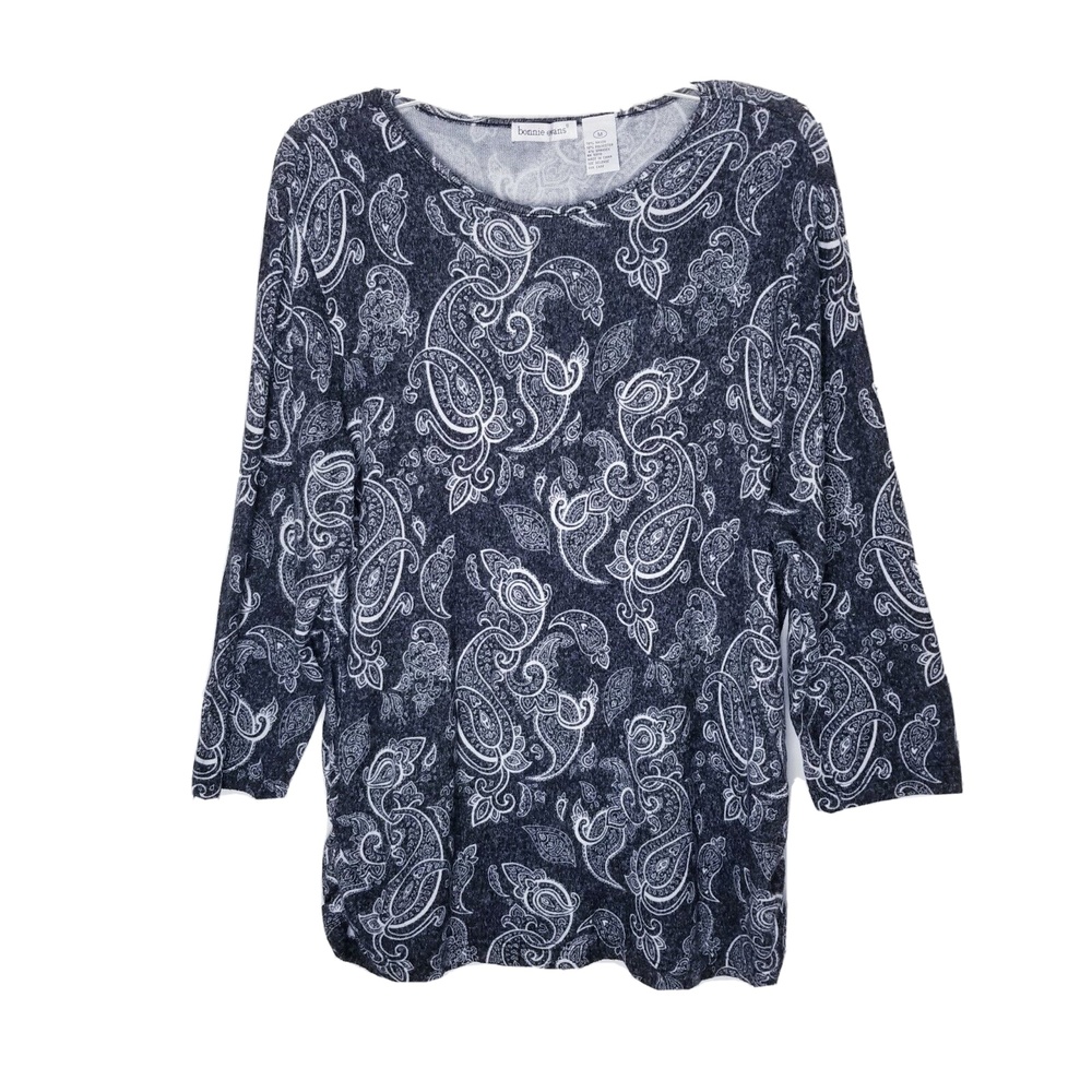 Bonnie Evans Floral Paisley Shirt Women Size Medium